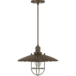 Cal Lighting Olive Metal Pendant With Glass Shield, Rust - FX-3725-1P - Picture 1 of 1
