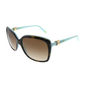 Tiffany & Co. TF 4076 81343B Havana Tiffany Blue Sunglasses Brown Gradient Lens