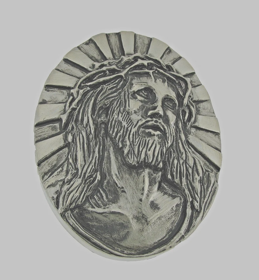 Hebillas de cinturón Jesus Image hombres mujeres cepilladas antiguas vintage gris metal occidental Foto 1 de 4