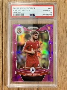 2021-22 Panini Prizm Premier League #87 Harvey Elliott Pink RC PSA 10 GEM MINT - Picture 1 of 2