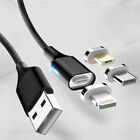 Blitzschnell Laden 3A Magnet Nylon 7 Pin kabel QC 3.0 Typ C iPhone Micro USB