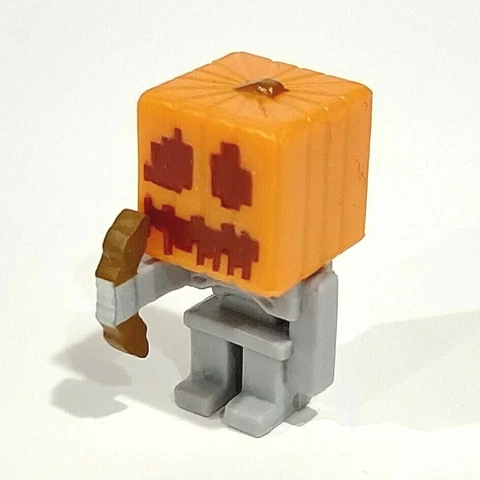 Minecraft Mini-Figures 1" Skeleton Pumpkin Helmet Obsidian Series Figure Mojang Cover