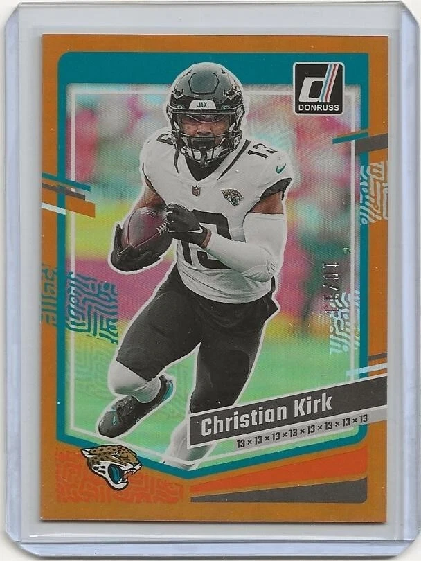 2023 Panini Donruss CHRISTIAN KIRK No Name Holo Parallel no.134 Jaguars /13 - Image 1 of 2
