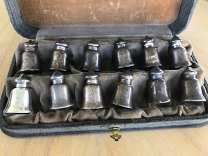 CASED STERLING 12 SALT SHAKERS (6-SALT+6 PEPPER)WATSON COMPANY”JCMorJMC”MONO - Picture 1 of 6