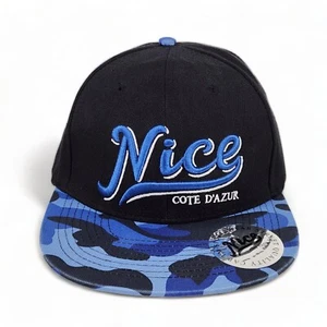 Bel cappello Costa Azzurra Francia abbigliamento sportivo street nero blu mimetico ricamato nuovo - Foto 1 di 8