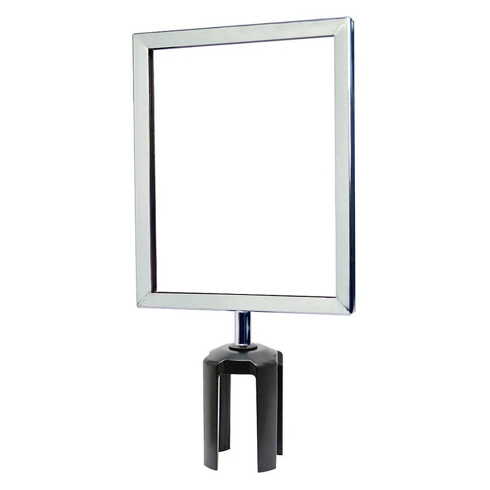 TENSABARRIER FRAME-HDSC-1P-8511HD-V Sign Frame,11"H,8 1/2"W,Chrome 30RH49 - Image 1 of 1
