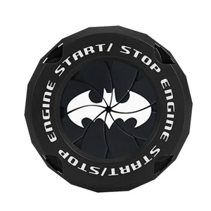 Car Start Button Cover Rotary Push To Start Ignition Cover Anime Pattern Black - Picture 1 of 5