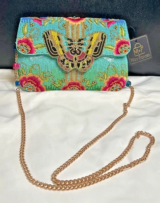 Mary Frances Butterfly Love Teal Bag Beaded Handbag Purse NWT - Image 1 of 4