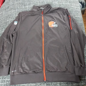 Nike Dri Fit Mens Cleveland Browns Full Zip Track Jacket Size Large - Picture 1 of 13
