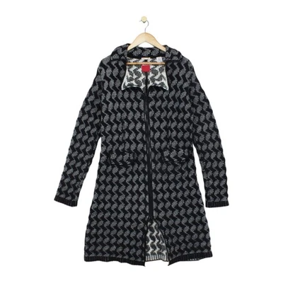 Abrigo Miss Sixty Mezcla Lana Mujer Talla 14/16 Negro Estampado Hecho en Italia Foto 1 de 4