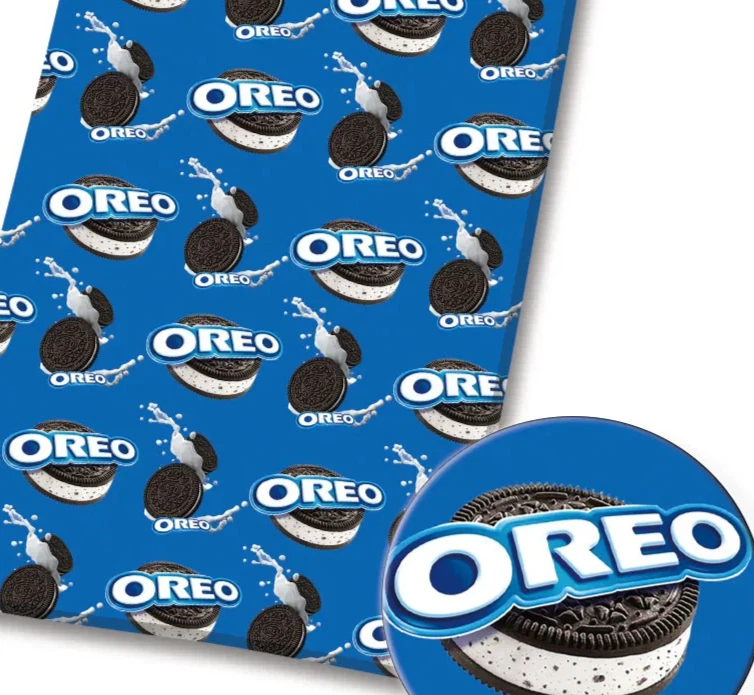 Oreo biscoitos biscoitos lanches comida polialgodão tecido meia jarda (18” x 55”) 10522 - Imagem 1 de 1