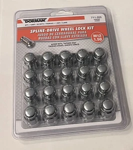 DORMAN 711-355 Chrome Spline-Drive Wheel Lock Kit ~ Acorn Nuts - Picture 1 of 2