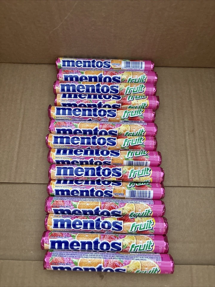 Mentos Fruit 14 卷多种口味咀嚼糖果,有效期至 06/27 — 第 1/1 张图片