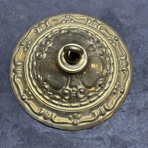 VINTAGE 5 1/4” INCH CAST BRASS CEILING CANOPY WITH SOLID BRASS LOOP 3/8IPS - Picture 1 of 16
