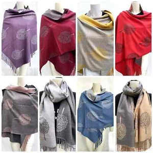 Cashmere Blend Scarf Yellow Grey Mulberry Tree Super Soft For Ladies Women Shawl - Picture 1 of 14