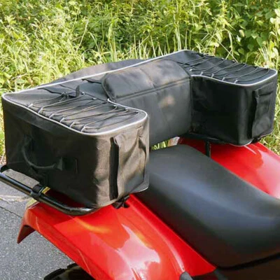 ATV Rear Seat Storage Bag Pack Gear Seat Bags w/ Cushion Pad Padded Bottom Bags - Image 1 of 4