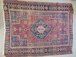 Antique handmade Quality Perssian Heriz? Rug 55"x33" - Picture 1 of 13