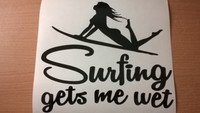 surfs up sexy surfer girl surfboard fun funny rude car van vinyl sticker decal