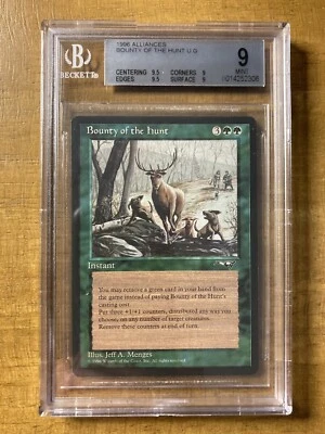 MTG ✨BOUNTY OF THE HUNT✨ Alliances BGS 9 MINT 1996 Quad 9’s++ Menges Art POP 2 ! - Image 1 of 2