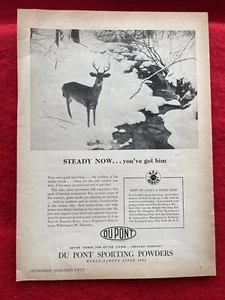 Vintage 1950 Du Pont Sporting Powders Print Ad Ammunition Gun Powder - Picture 1 of 7