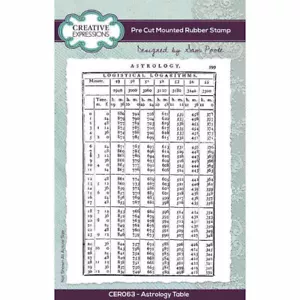 Creative Expressions Pre-Cut Rubber Stamp - Astrology Table 4in x 6in (by Sam Po - Foto 1 di 4