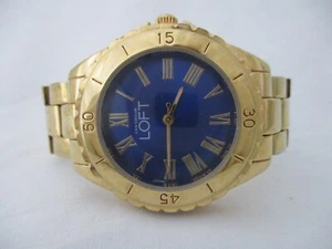 Ann Taylor LOFT Women's Analog Watch Gold Toned Band Roman Numerals - Picture 1 of 12