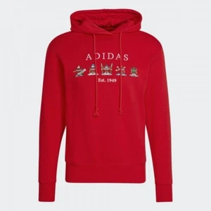 Sudadera con Capucha Adidas Originales Navidad Género Neutro Talla M Roja PVP £70 HK7446 - Imagen 1 de 8