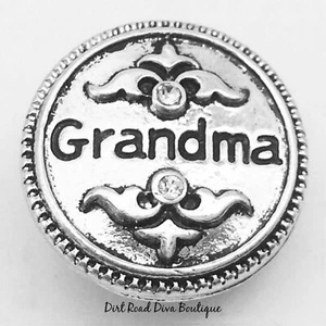 GRANDMA Snap Jewelry Charm with Scrolled Design - Fits Magnolia & Ginger Snap - Picture 1 of 6
