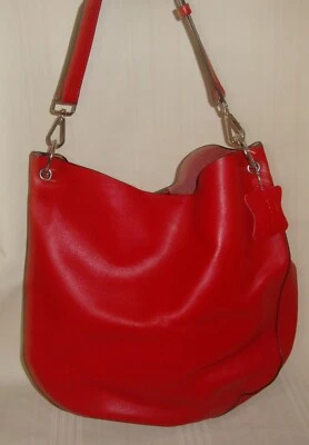 Co Lab COLAB Red Leather Large Shoulder Bag Handbag Tote - Image 1 of 4
