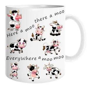 Farm Cow Coffee Mug White Ceramic Tea Cup Gift For Birthday Office Christmas - Picture 1 of 7