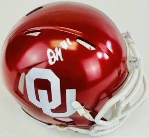 DASAN MCCULLOUGH SIGNED OKLAHOMA SOONERS MINI FOOTBALL HELMET OU AUTOGRAPH J2 - Picture 1 of 1