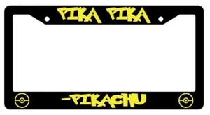Black License Plate Frame Auto Accessory Pika-Pika - Picture 1 of 1
