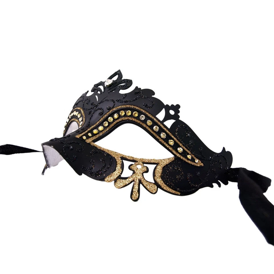 Classic Womens Mardi Gras Venetian Masquerade Mask with Rhinestones - Image 1 of 1