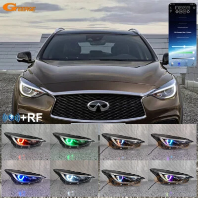 Anillos Halo Hexagonales Ojos de Ángel LED Dinámicos Multicolor para Infiniti QX30 Q30 H15 Foto 1 de 4