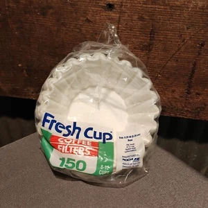 Fresh Cup Rochline Coffee Filters 150 8-12 Cups White 3.25in (8.25cm) Base *NIB* - Picture 1 of 7