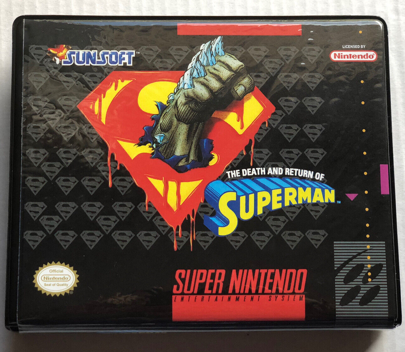 The Death and Return of Superman CASE ONLY Super Nintendo SNES Box BEST Quality