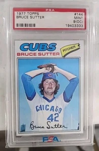 1977 TOPPS #144 BRUCE SUTTER RC CUBS HOF PSA 9OC - Picture 1 of 2