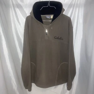 Cabelas Mens Hooded Fleece Large 10,000 Above Sea Level Long Sleeve Quarter Zip - Picture 1 of 7