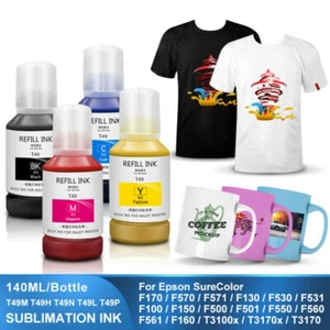 127ML Sublimation Ink For  001-004 101-106 502 504 544 T03Y L3150 L3110 L4150 - Picture 1 of 7