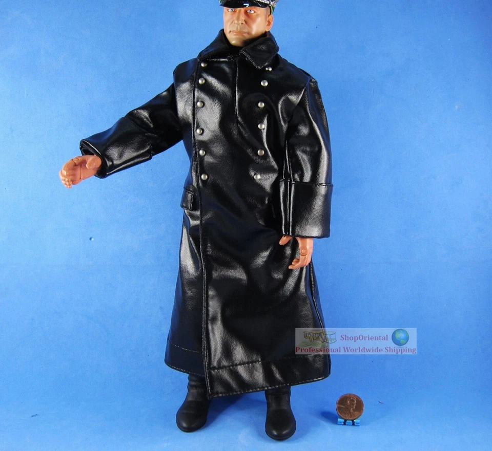 1:6 FIGURE GERMAN General Commander Cigarette Winter Leather Trench Coat WF_6P - Image 1 of 3