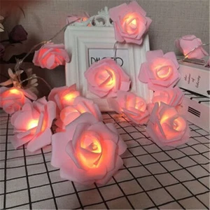 20 Led Rose Flower Fairy String Lights Lamp for Wedding Room Xmas Party Decor - Picture 1 of 12