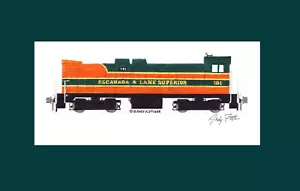 Escanaba & Lake Superior DS44-660 #101 11""x17"" estampado enmarañado firmado por Andy Fletcher - Imagen 1 de 1
