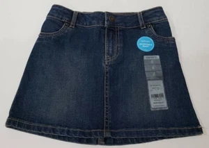 NWT Carters Girls Blue Denim Jean Skirt Adjustable Waist Pockets Size 4 - Picture 1 of 9