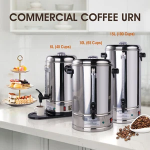 Urna de café eléctrica comercial Clivia 40-100 tazas cafetera de acero inoxidable - Imagen 1 de 15