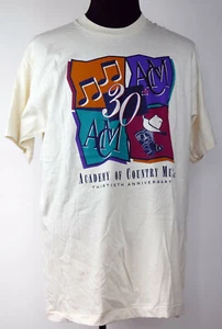 Vintage 1995 Academy of Country Music 30th Anniversary Beige S/S T-Shirt XL  - Bild 1 von 2