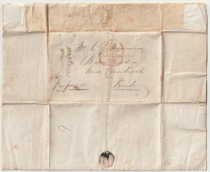 1840 CRANBROOK PENNY POST JOHN BROADBRIDGE LORDS GROUND LETTER CRICKET WENMAN - Picture 1 of 3