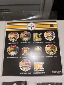 Pittsburgh Steelers 2024 Complete Super Bowl Pin Set of 10 w/ Display & NEW - Picture 1 of 11