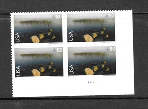 U.S. MNH 2011 EIGHTY CENT VOYAGEURS NAT PARK PLATE BLOCK SCOTT C148 - Picture 1 of 1