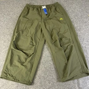 Adidas Parachute Pant Men 2XL Green Army Olive Baggy Wide Leg Drawstring Cuffs - Picture 1 of 18