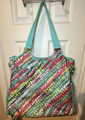 Thirty-One 31 All Pro Tote Bag pool Beach Yoga Gym Travel Diaper Graffiti Dot  - Image 1 of 4